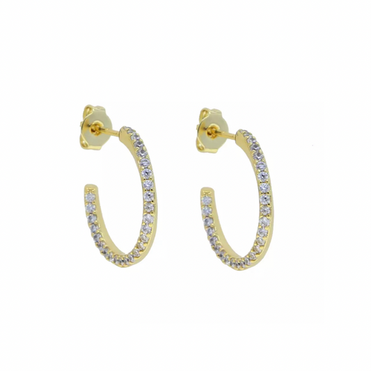 Gold Pave Twist Earring