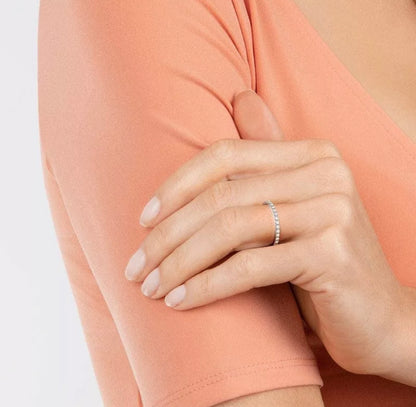 Silver Pave Eternity Stack Ring