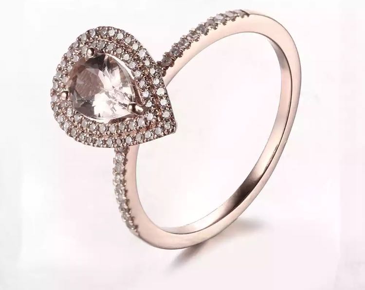 10k Astarah Morganite & Diamond Ring