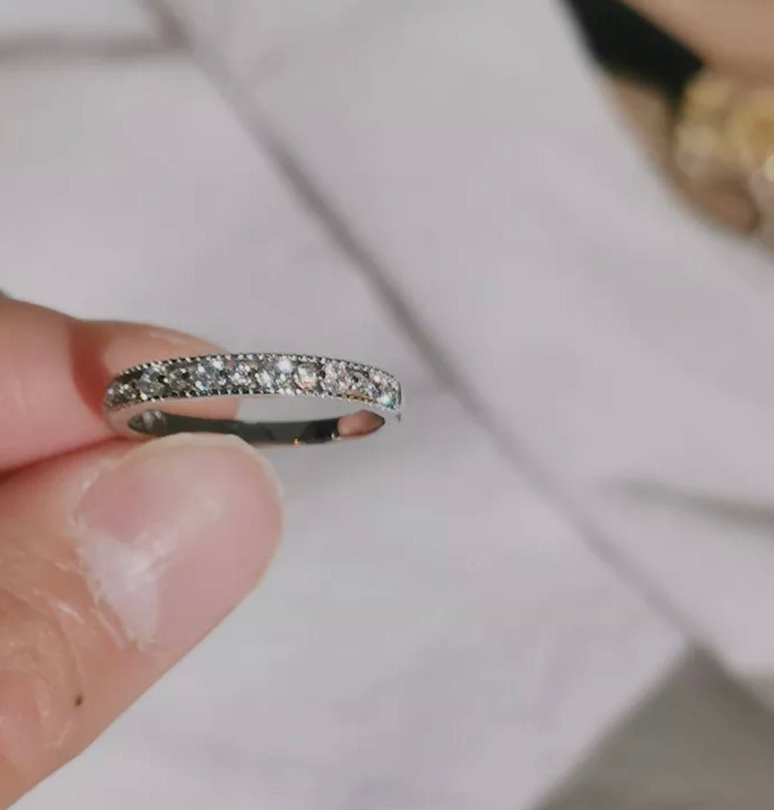 Silver Vintage Brilliant Stack Ring