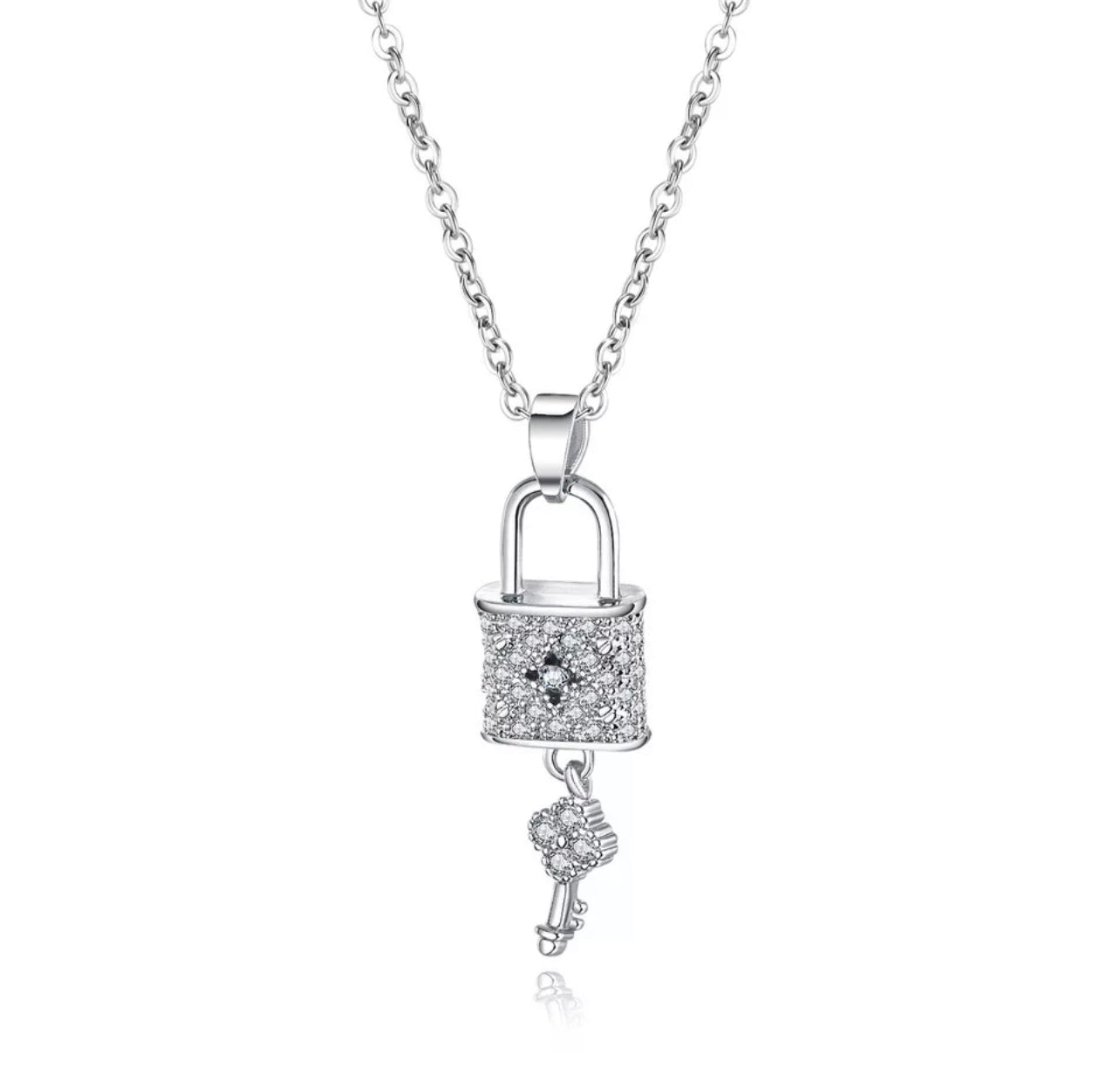 Silver Vintage Padlock Necklace