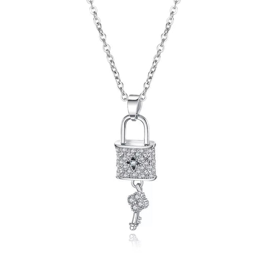Silver Vintage Padlock Necklace