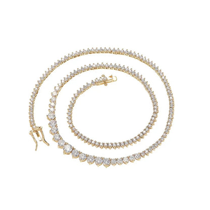 Gold Graduation Tennis Necklace