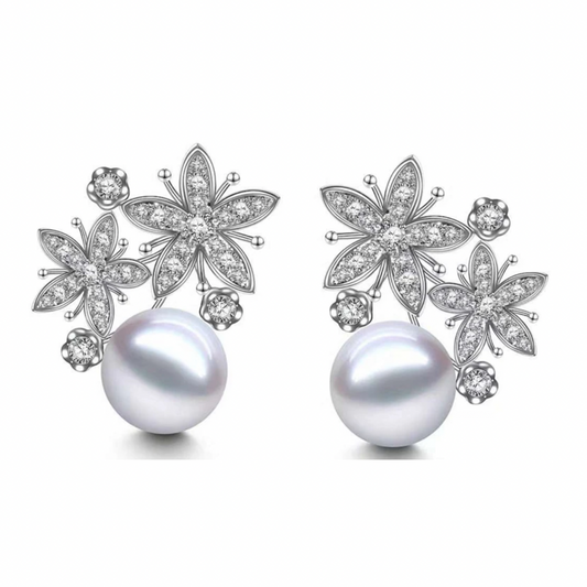 Katherine Pearl Earring (Silver, Pink, Green)