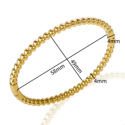 Ball Textured Oval Bangle (Gold, Silver, Rose)