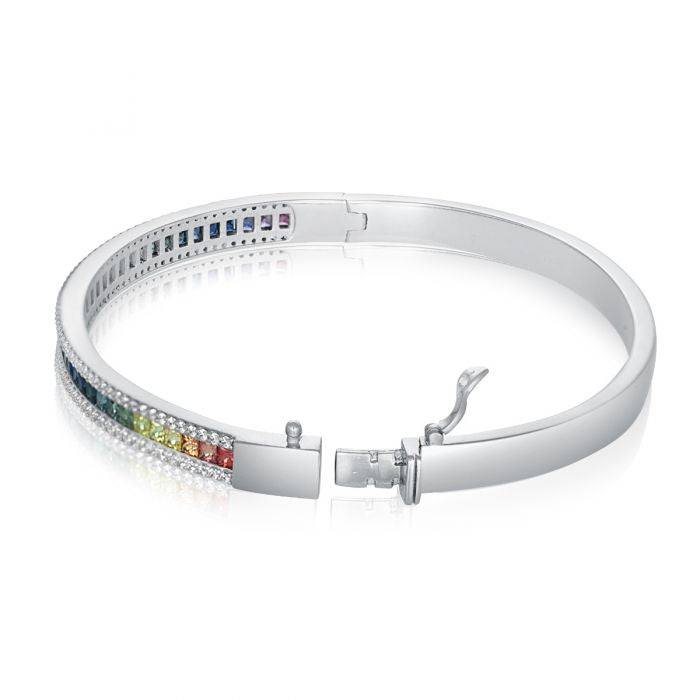 Gradient Corundum Princess Cut Bangle