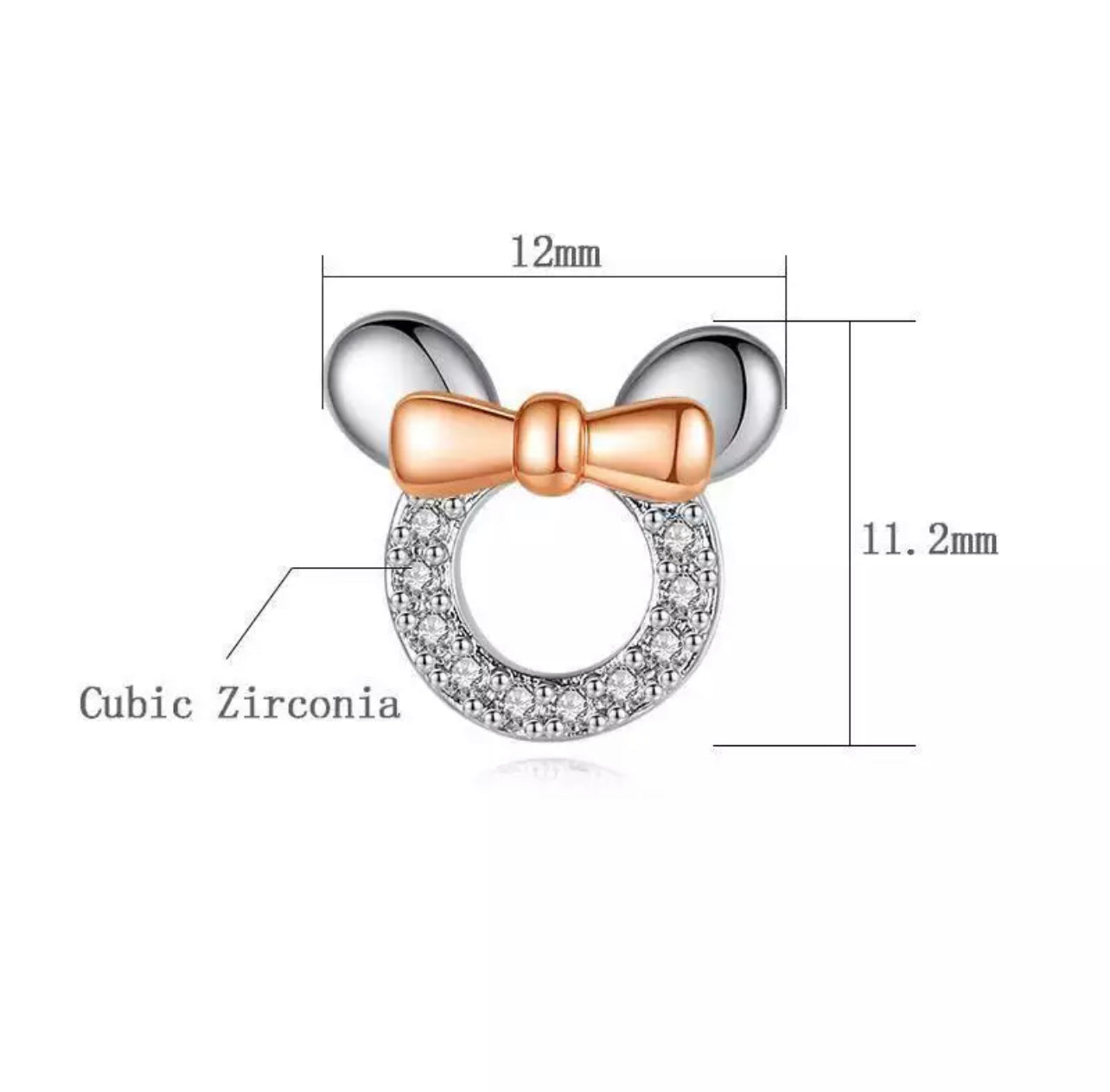 Rose & White Minnie Stud Earring