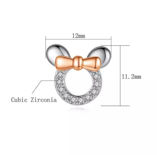 Rose & White Minnie Stud Earring