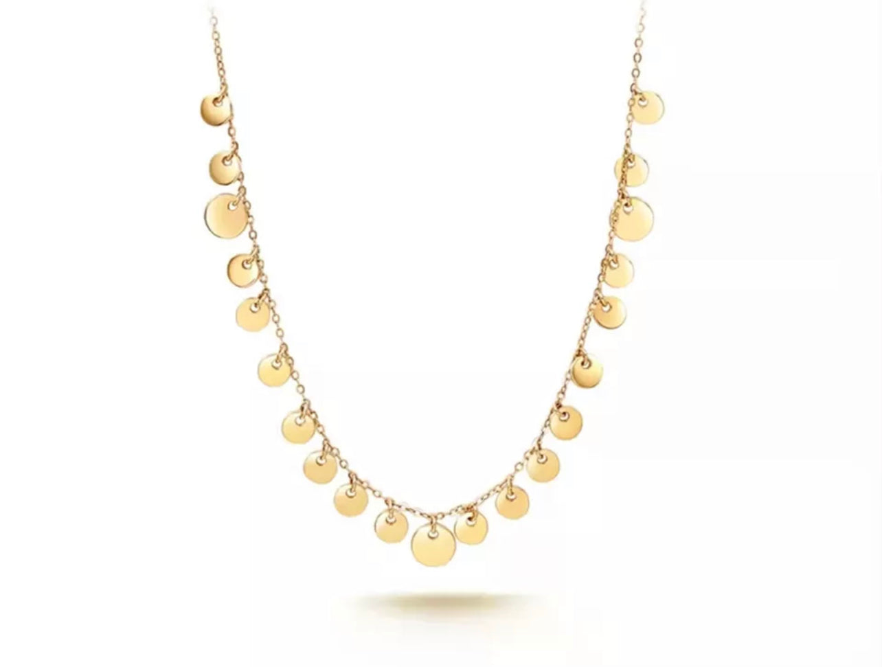 18k Gold Disc Necklace