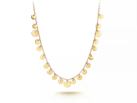 18k Gold Disc Necklace