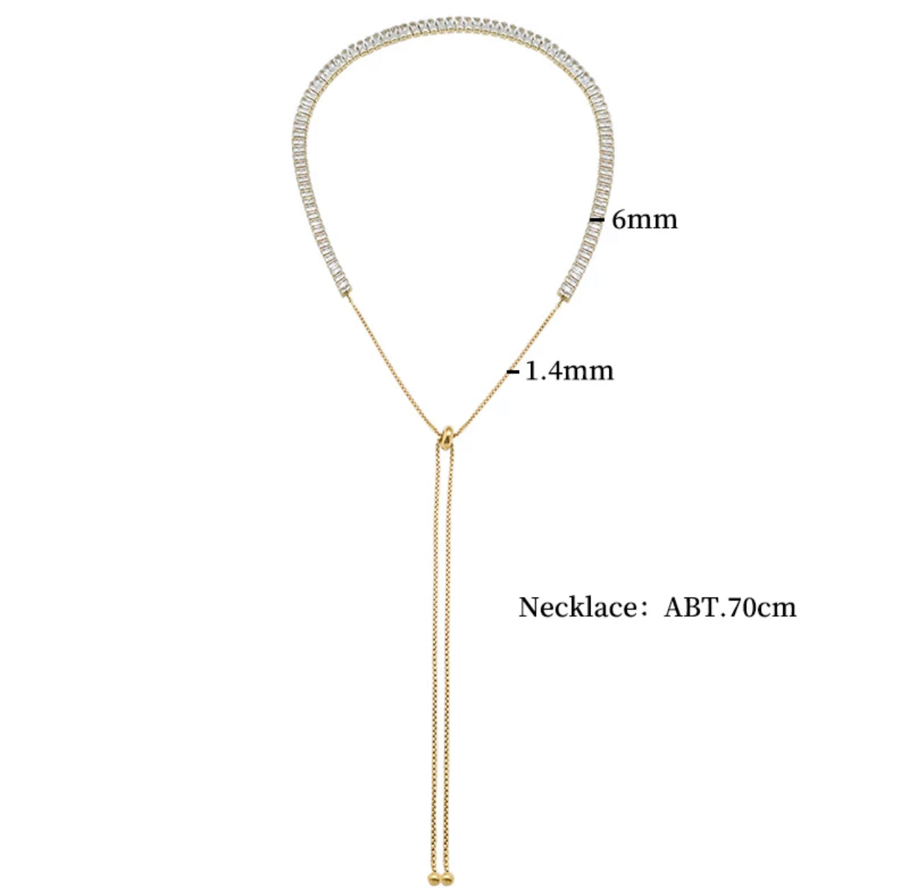 Gold Baguette Tennis Set
