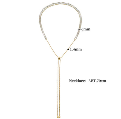 Gold Baguette Tennis Set
