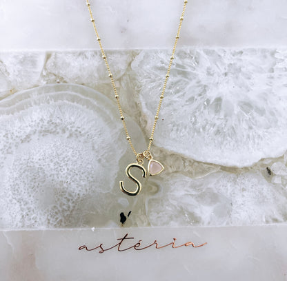Birthstone  Initial Necklace (925)