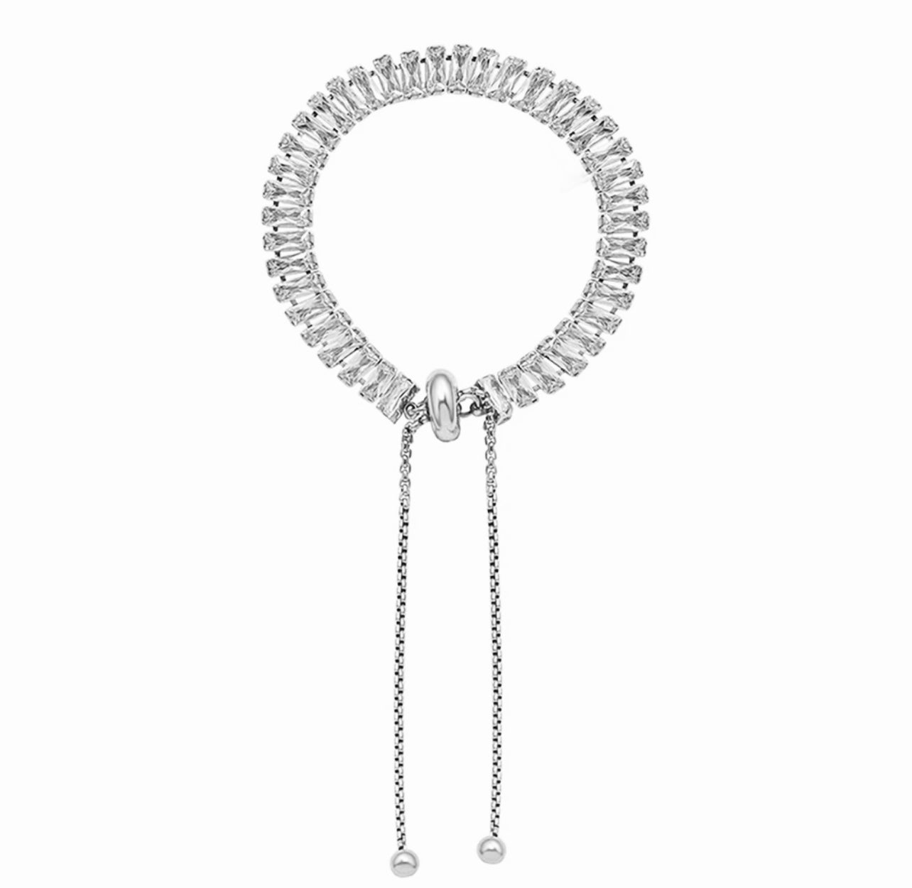 Silver Baguette Tennis Set