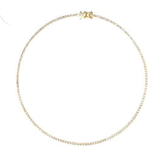 Gold 2mm Tennis Necklace