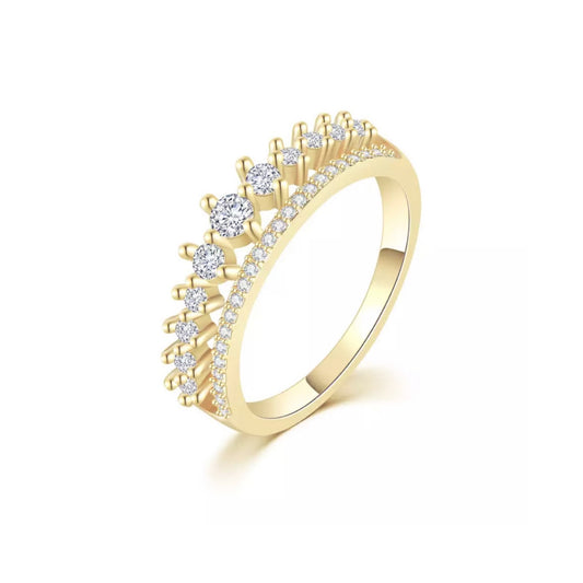 Gold Pave Prong Stack Ring