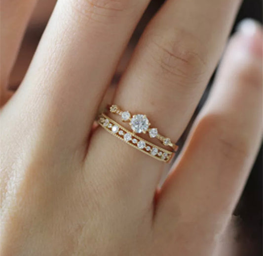 Gold Vintage Brilliant Stack Ring