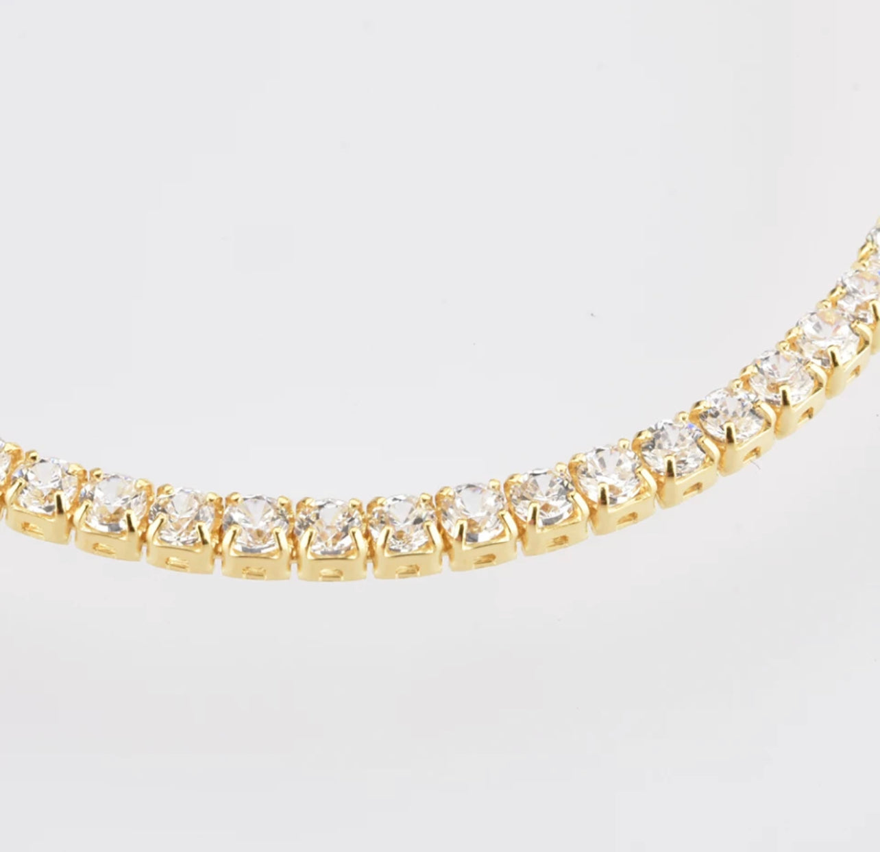 Gold 2mm Tennis Necklace
