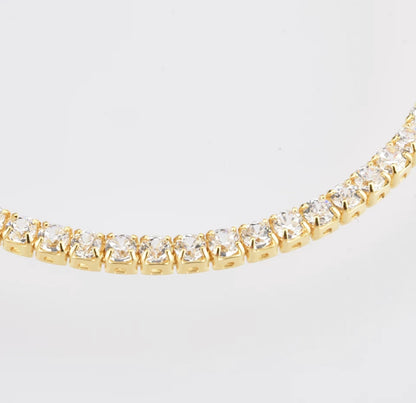 Gold 2mm Tennis Necklace