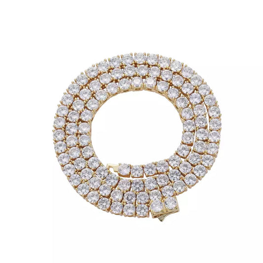 Gold Invisilink Tennis Necklace (4mm)