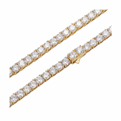 Gold Invisilink Tennis Necklace (3mm)