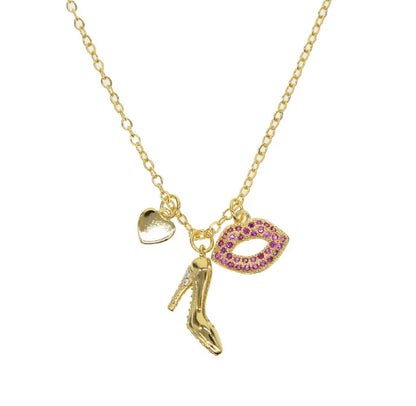 High Heels & Kisses Necklace
