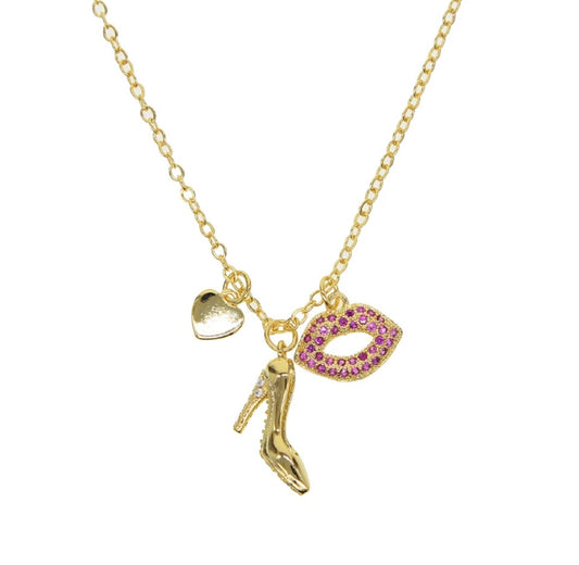 High Heels & Kisses Necklace