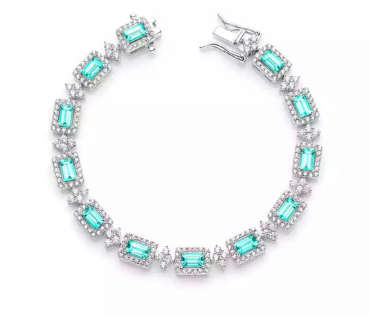 Paraiba Tourmaline Emerald Bracelet
