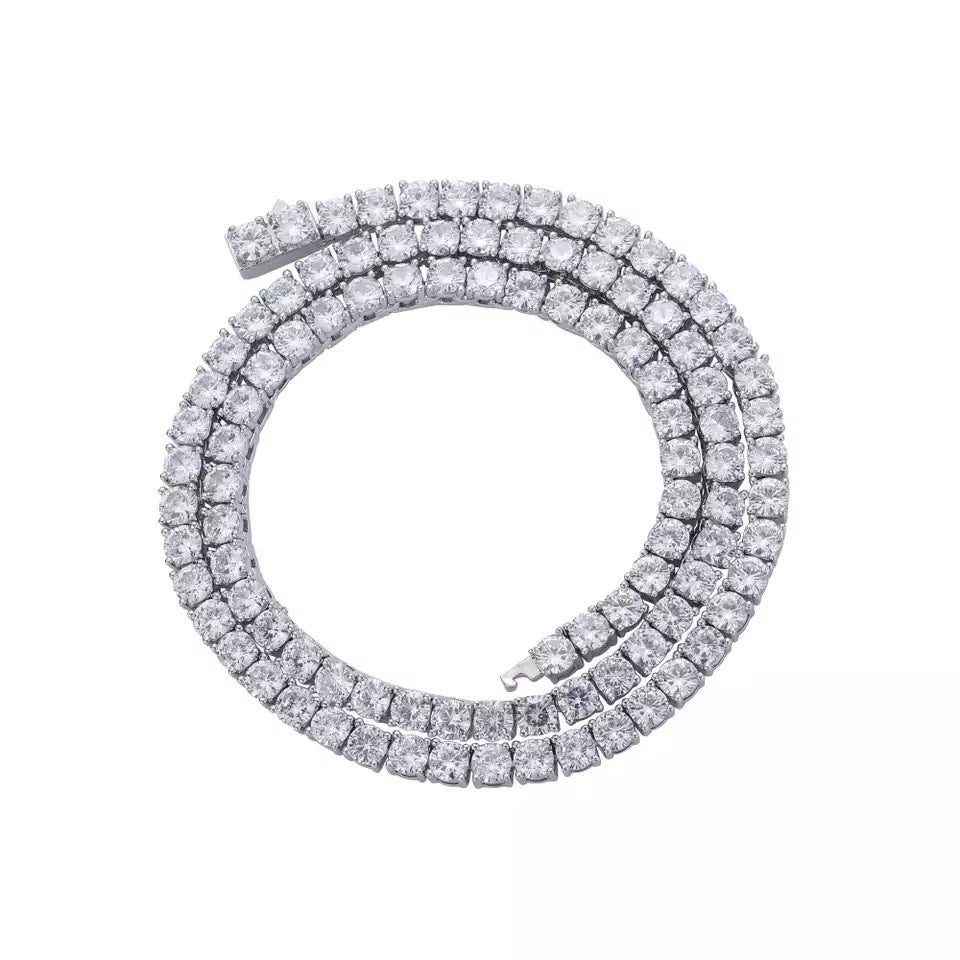 Silver Invisilink Tennis Necklace (3mm)