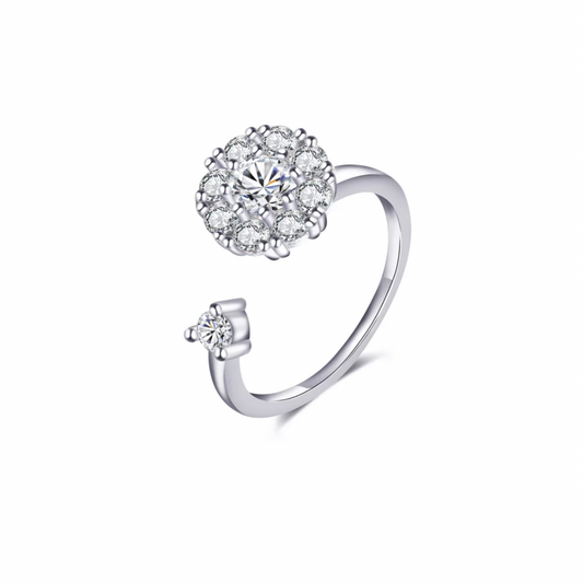 Rotating Flower Stone Ring