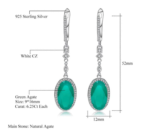 Oval Agate Earring