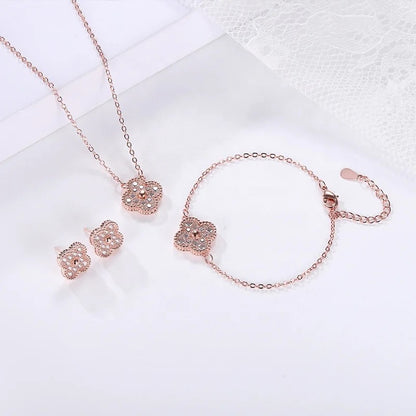 Full Rose Gold Pave Illuminaire Clover Set