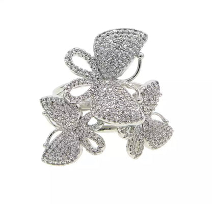 Triple Pave Butterfly Ring