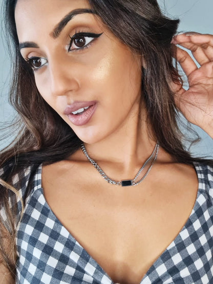 Liquorice Pewter Necklace