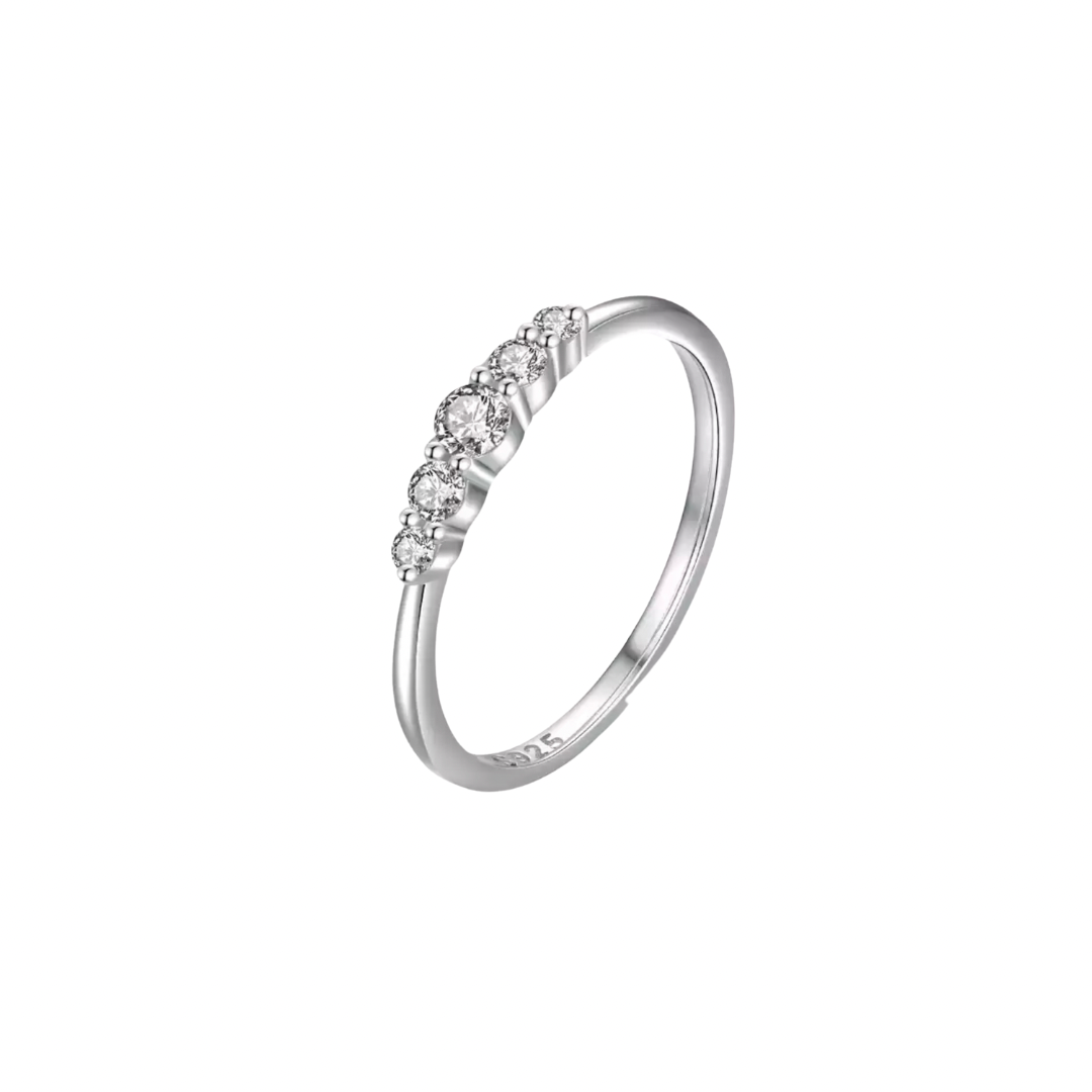 Silver Brilliant Transcend Stack Ring