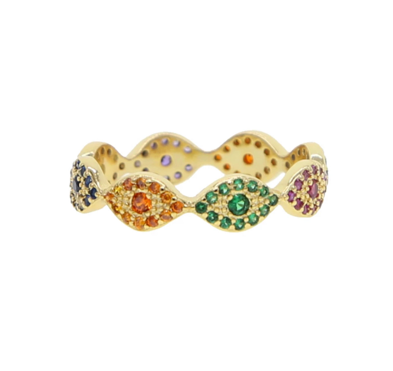 Eternal Rainbow Evil Eye Ring