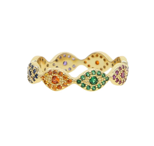 Eternal Rainbow Evil Eye Ring