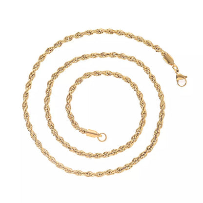 4mm Gold Rope Necklace (45cm)