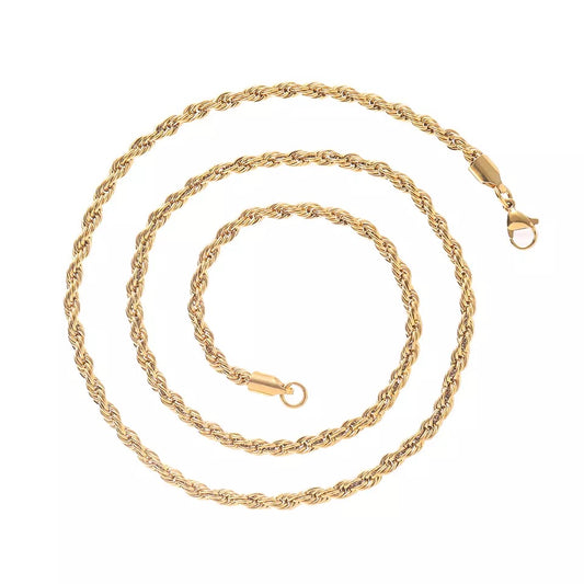 4mm Gold Rope Necklace (45cm)