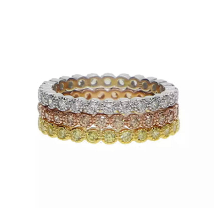 Gold/Silver/Rose Triple Vintage Ring Stack