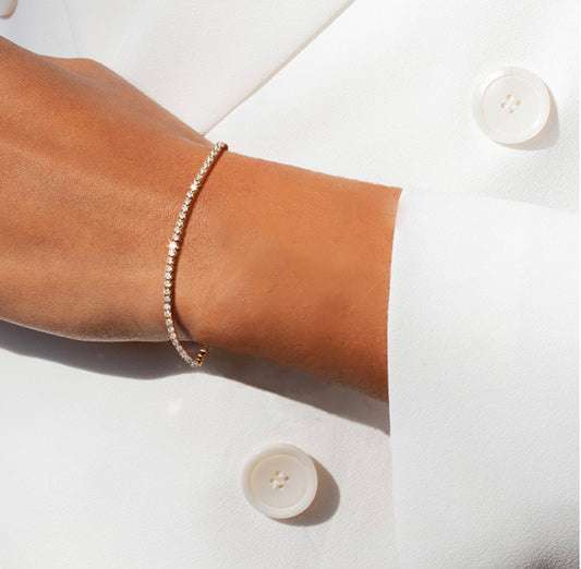 Silver Tennis Petite Bracelet (925, Electroplating)