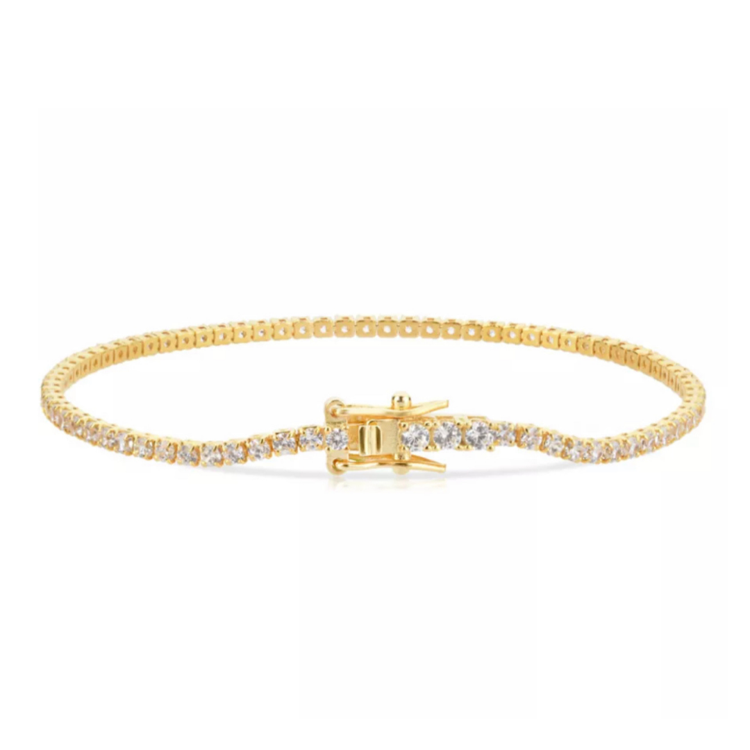 Gold 2mm Tennis bracelet (925)