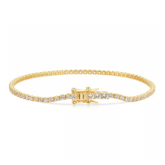 Gold 2mm Tennis bracelet (925)