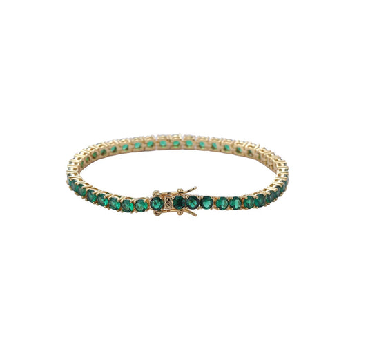 Green & Gold Tennis Bracelet