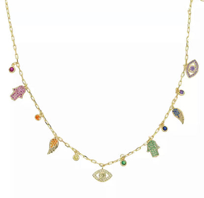 Gold Bohemian Charm Necklace