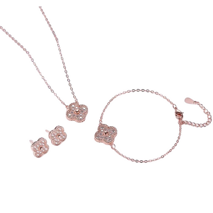 Full Rose Gold Pave Illuminaire Clover Set