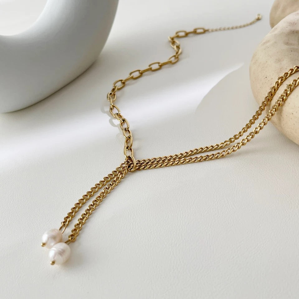 Luella Pearl Lariat Necklace