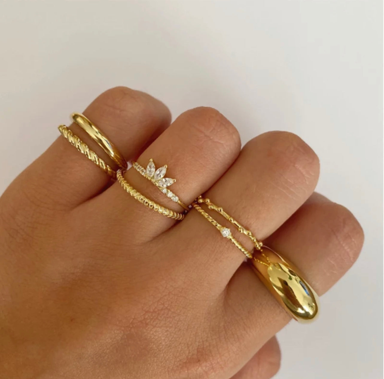 Gold Trilogy Marquise Stack Ring