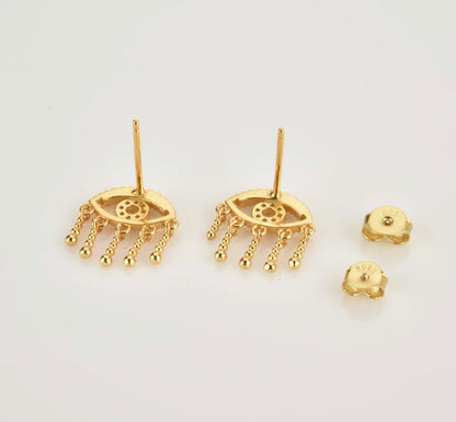 Gold Antalya Evil Eye Earring