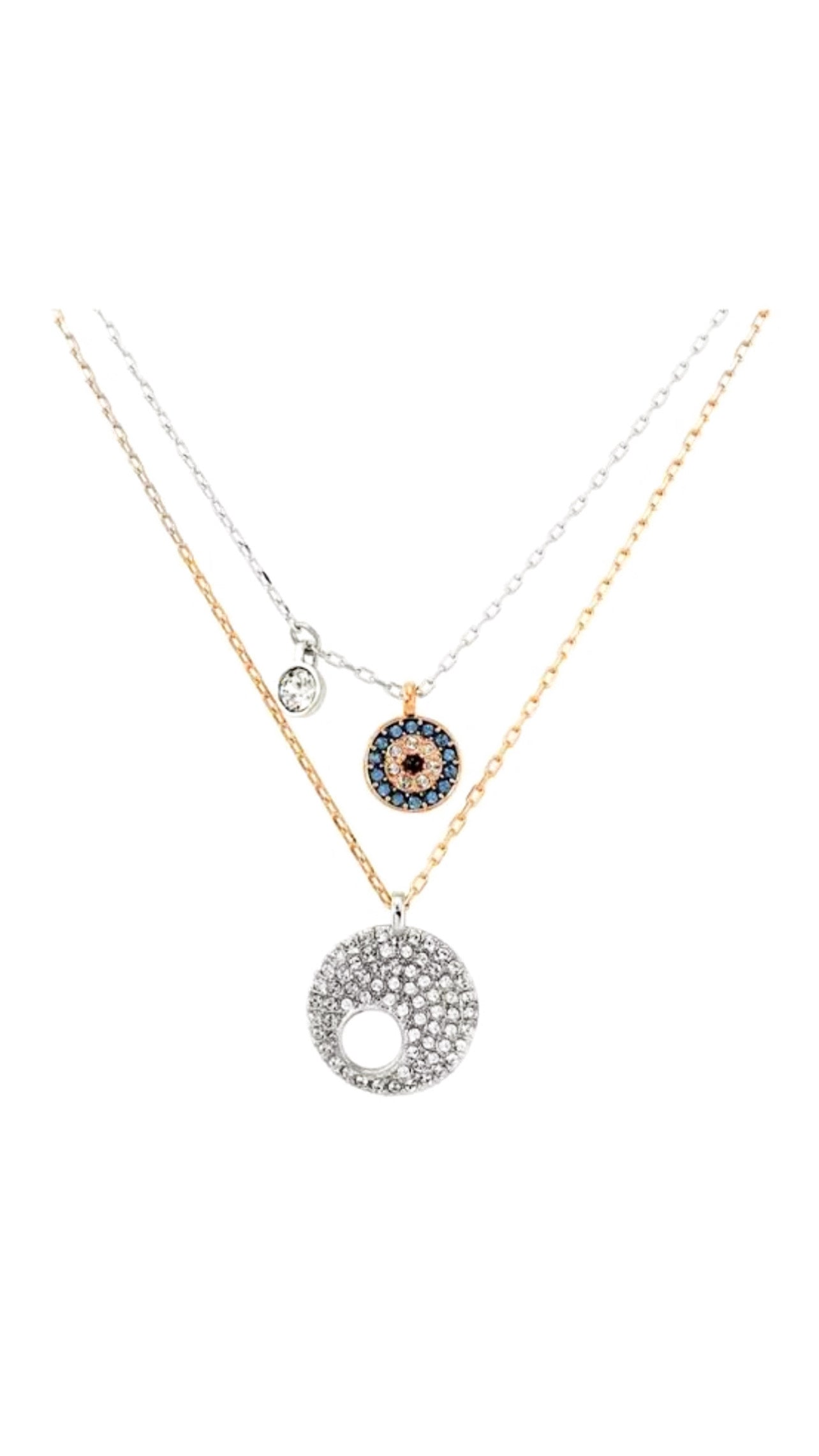Enigma Double Layer Evil Eye Necklace